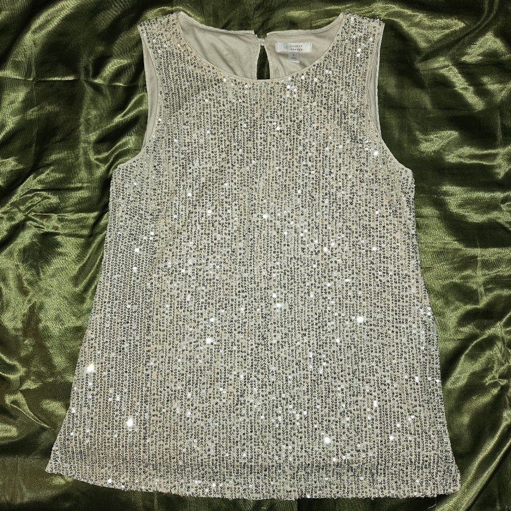 Champagne Sequin Sleeveless Top